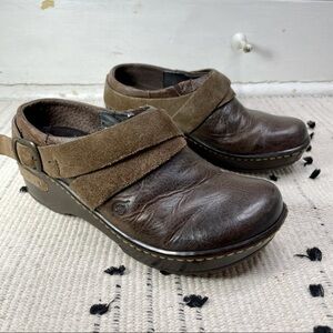 BORN Darly Castagno Brown Leather Harness Clogs 6